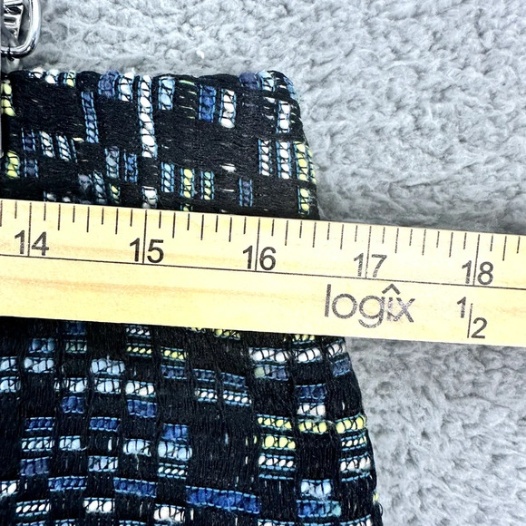 LOFT Mini Skirt Womens 10 Black Tweed Speckled Boho Twee Office Career Preppy - Picture 4 of 7